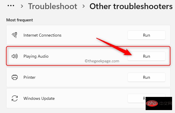 Run Audio Troubleshooter: