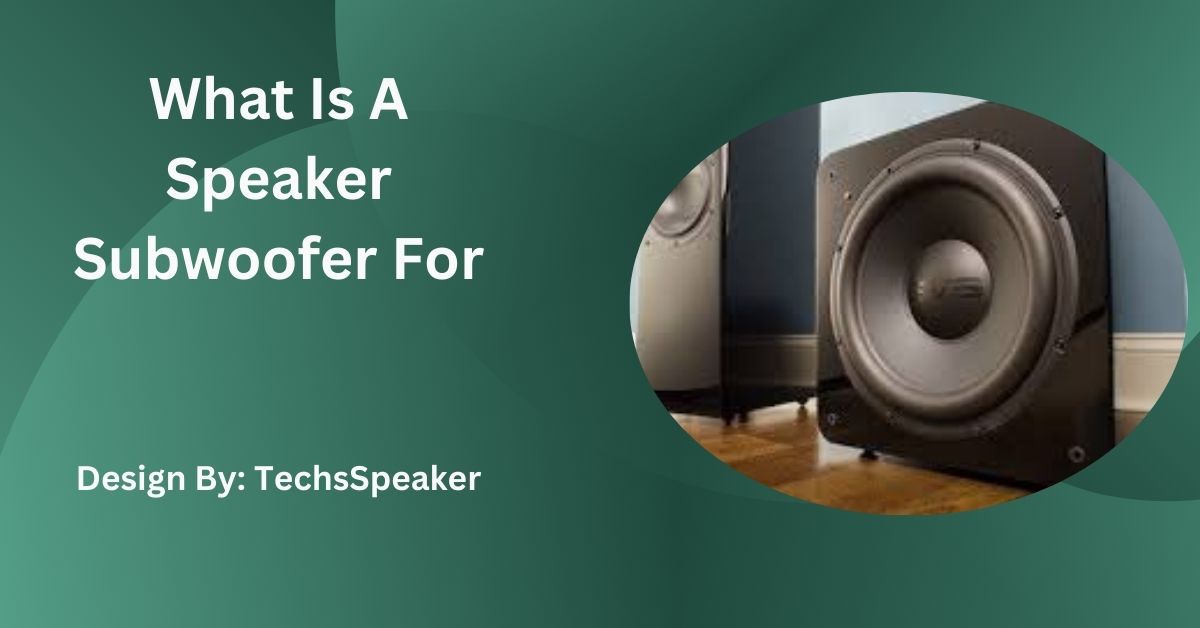 What Is A Speaker Subwoofer For